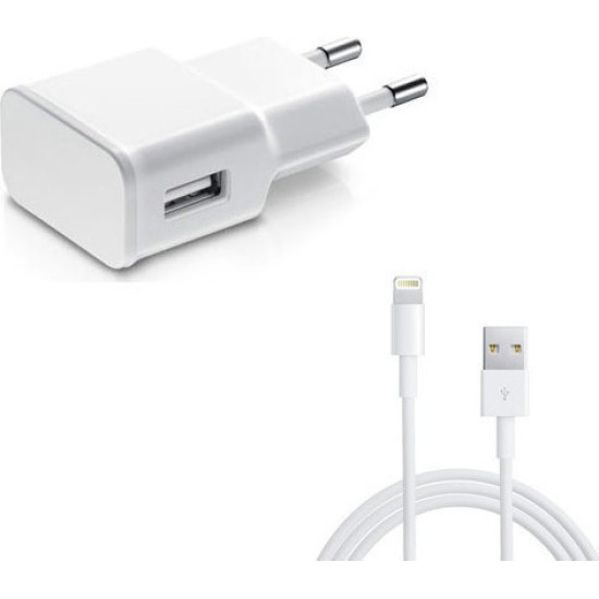 Lightning Cable & Wall Adapter Λευκό (Welike HY-096)