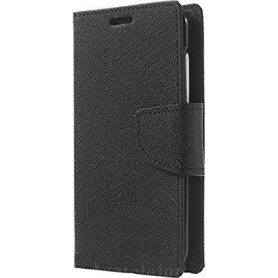 Fancy Wallet Δερματίνης Μαύρο (Galaxy A40)