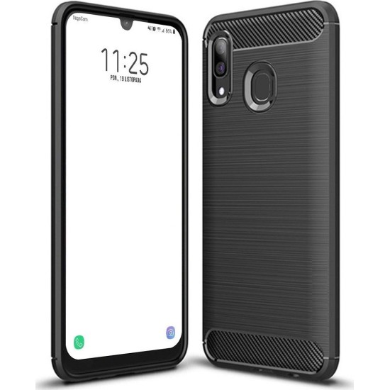 Carbon Back Cover Μαύρο (Galaxy A20e)