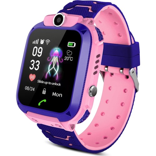 Q12 Touch Screen Kids Smart Phone Watch Front-facing Camera LBS GPS Positioning - Ροζ-μωβ Q12 Touch Screen Kids Smart Phone Watch Front-facing Camera LBS GPS Positioning - Ροζ-μωβ