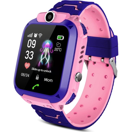 Q12 Touch Screen Kids Smart Phone Watch Front-facing Camera LBS GPS Positioning - Ροζ-μωβ Q12 Touch Screen Kids Smart Phone Watch Front-facing Camera LBS GPS Positioning - Ροζ-μωβ
