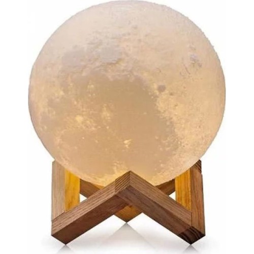 Ανάγλυφο Φωτιστικό Αφής 3D Φεγγάρι Moon Light LED Επαναφορτιζόμενο με 3 Αποχρώσεις