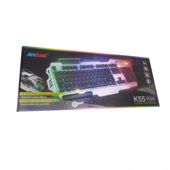 ANDOWL ΕΝΣΥΡΜΑΤΟ ΠΛΗΚΤΡΟΛΟΓΙΟ GAMING RGB K55
