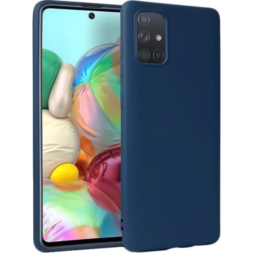 Back Cover Σιλικόνης Dark Blue (Galaxy A71)