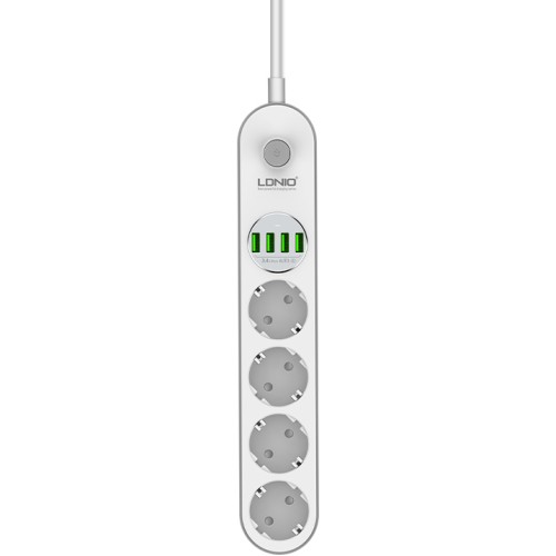 Ldnio Πολύπριζο Ασφαλείας 4 Θέσεων με USB και μήκος καλωδίου 2m SE4432