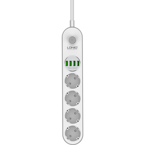 Ldnio Πολύπριζο Ασφαλείας 4 Θέσεων με USB και μήκος καλωδίου 2m SE4432 Ldnio Πολύπριζο Ασφαλείας 4 Θέσεων με USB και μήκος καλωδίου 2m SE4432