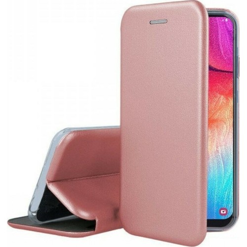 Oem Θήκη Βιβλίο Smart Magnet Elegance Για Samsung Galaxy A12 Ροζ-Χρυσό