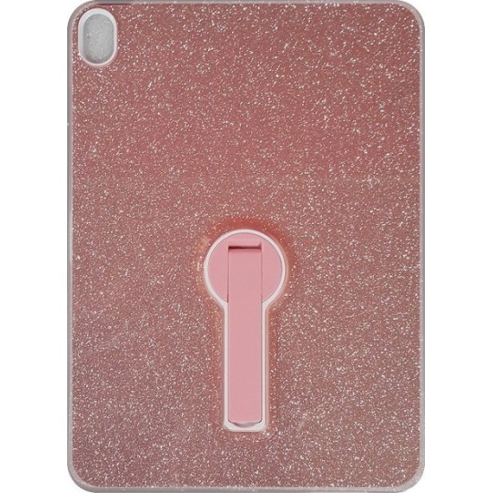 (iPad 2019 10.2") PU / TPU Back Cover Stand Case Glitter Rose Gold with Strass (oem)