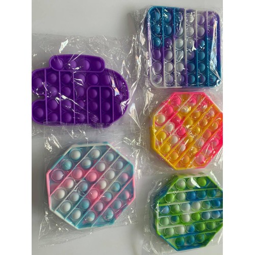 POP IT ROUND FIDGET TOY PUSH BUBBLE STRESS 5τμχ 
