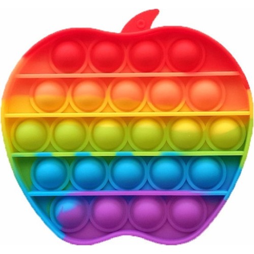 Push pop it Bubble Fidget Toy Stress Reliever rainbow colours Apple