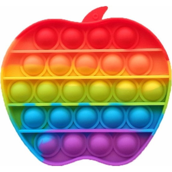 Push pop it Bubble Fidget Toy Stress Reliever rainbow colours Apple