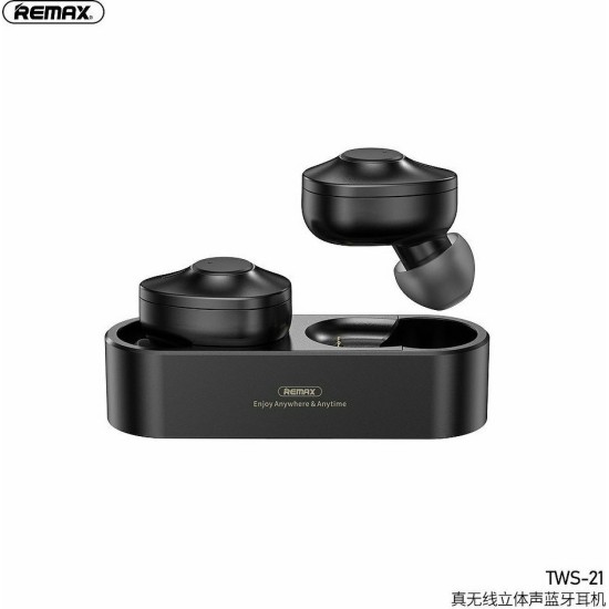 Remax TWS-21 In-ear Bluetooth Handsfree Μαύρο