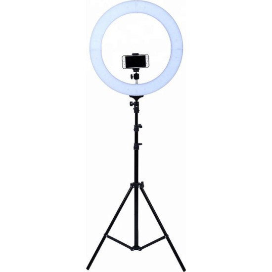 YQ-460B Φωτογραφικό Φωτιστικό Δαχτυλίδι Ring Fill Light 46cm Με Μεγάλο Τρίποδο Ύψους Έως 1,80 CM