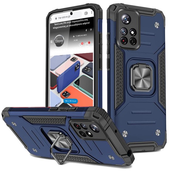 Armor Ringstand Back Cover Πλαστικό Ανθεκτική Μπλε (Redmi Note 11 4G)