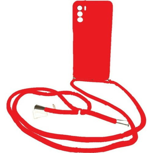 Back Cover Σιλικόνης με Λουράκι Κόκκινο Redmi Note 10 (5G)
