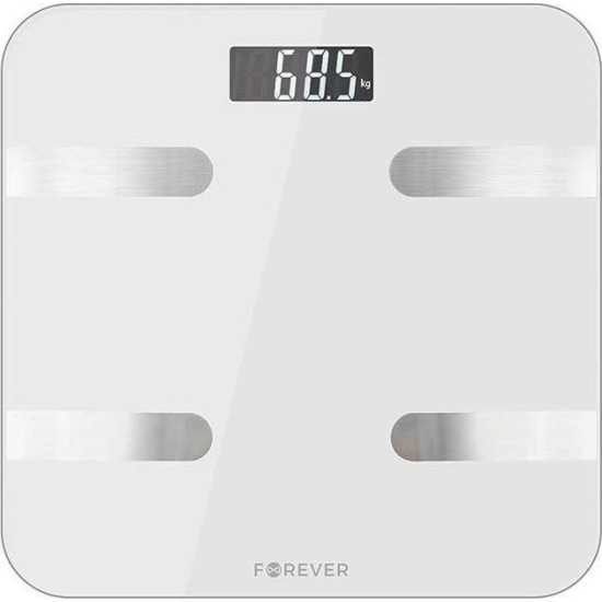 Forever Bluetooth Smart AS-100 Ζυγαριά με Λιπομετρητή & Bluetooth σε Λευκό χρώμα