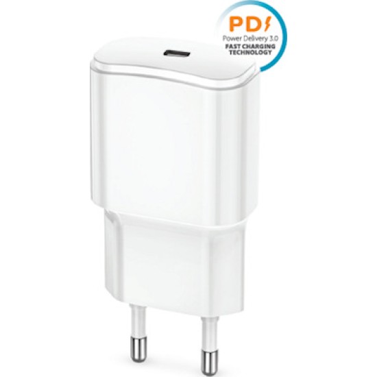 Forever USB-C Wall Adapter 20W Λευκό (TC-01)