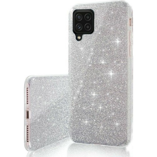 Glitter  back case for Samsung A22 4G silver