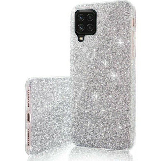 Glitter  back case for Samsung A22 4G silver