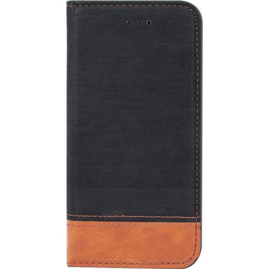 Smart Retro Book Δερματίνης Μαύρο (Galaxy A7 2018)