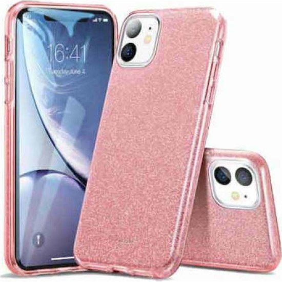 ΘΗΚΗ GLITTER ΡΟΖ ΧΡΥΣΟ IPHONE 11 OEM