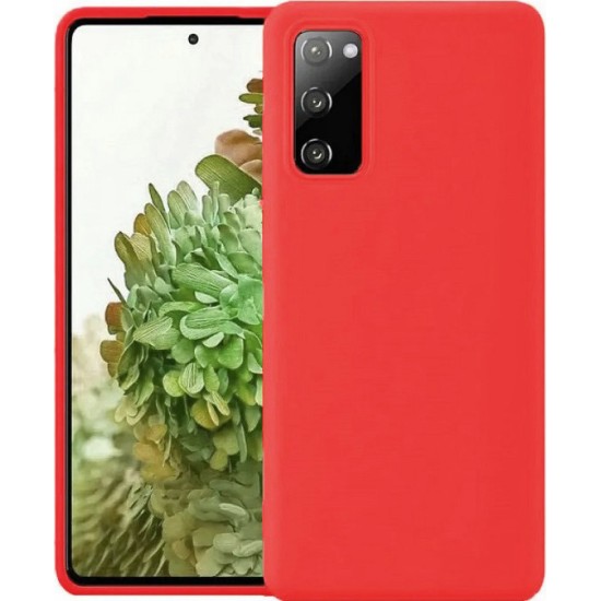 Samsung Galaxy A03s Silky and Soft Touch Finish TPU Silicone Back Cover Case Red (oem)
