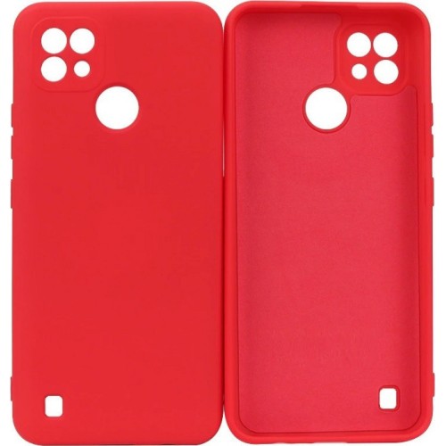 Realme C21 Silky and Soft Touch Finish TPU Silicone Back Cover Case Red (oem)