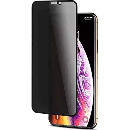 iPhone 12 / iPhone 12 Pro Privacy Full Cover 9H Tempered Glass Screen Protector with Full Glue Black (oem)