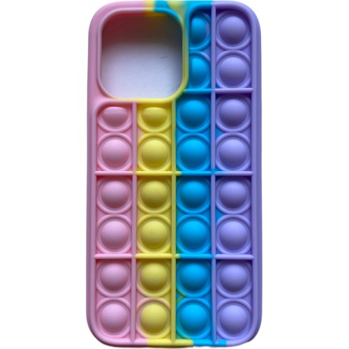Back Cover with Σιλικόνης Pop it (iPhone 13 Pro Max) oem pink-yellow-blue-purple