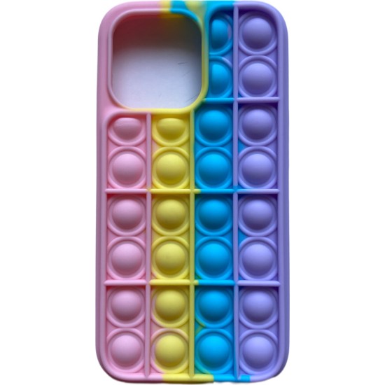 Back Cover with Σιλικόνης Pop it (iPhone 13 Pro Max) oem pink-yellow-blue-purple