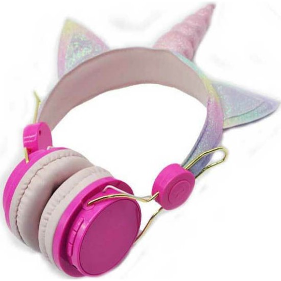 Unicorn AH-808 Ασύρματα Bluetooth On Ear Ακουστικά Φούξια