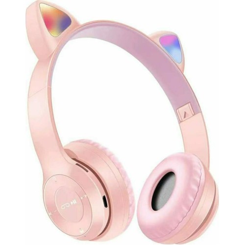P47M Cat Ear Ασύρματα/Ενσύρματα On Ear Ακουστικά Ροζ P47M Cat Ear Ασύρματα/Ενσύρματα On Ear Ακουστικά Ροζ