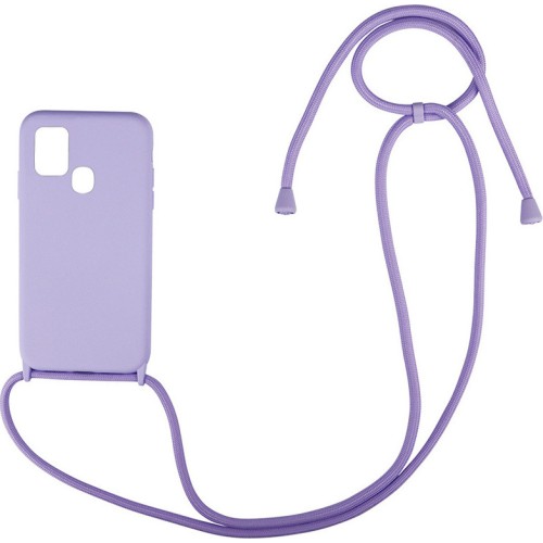 Back Cover Σιλικόνης με Λουράκι Λιλά (Galaxy A21s)