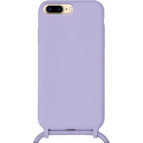 Liquid Silicone Cord Case Θήκη Σιλικόνης με Λουράκι - Violet (iPhone 7 Plus / 8 Plus)