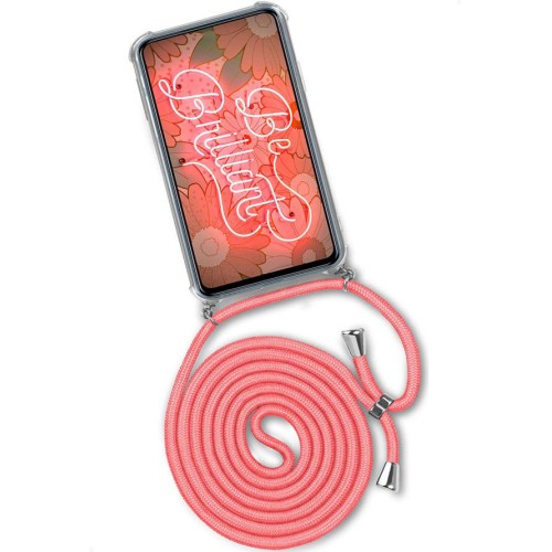 Θήκη με Κορδόνι Caselab Anti Shock Διάφανη Σιλικόνης Soft Pink Crossbody TPU iPhone 7/8 Plus