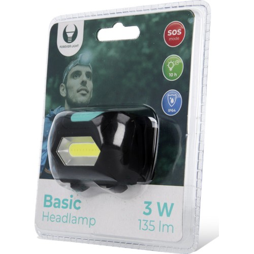Φακός Κεφαλής Μπαταρίας Basic COB Led 135lm 3W Forever Light Φακός Κεφαλής Μπαταρίας Basic COB Led 135lm 3W Forever Light