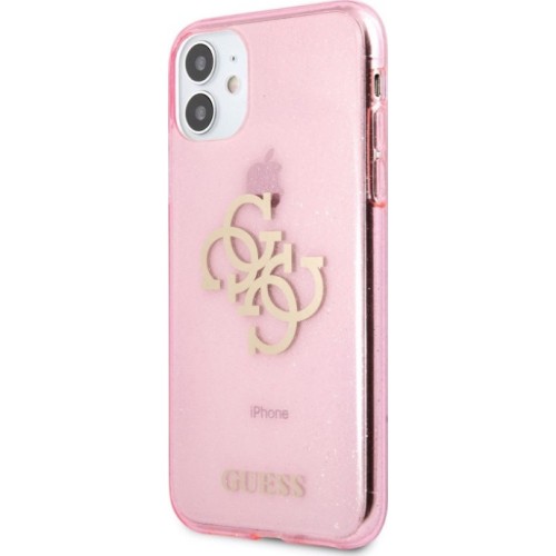 Guess GUHCN61PCUGL4GPI iPhone 11 6,1" ρόζ/pink hard case Glitter 4G Big Logo Guess GUHCN61PCUGL4GPI iPhone 11 6,1" ρόζ/pink hard case Glitter 4G Big Logo