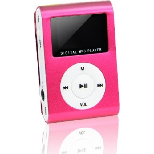 MP3 με LCD και Ακουστικά , σε φούξια χρώμα