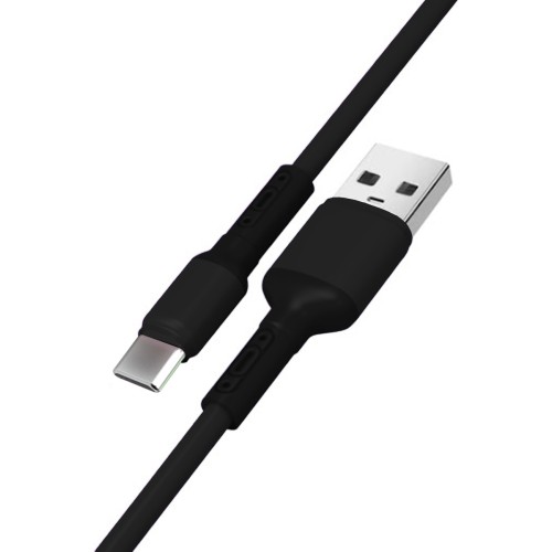 Kαλώδιο φόρτισης 1m 2.4A - Type C Μαύρο