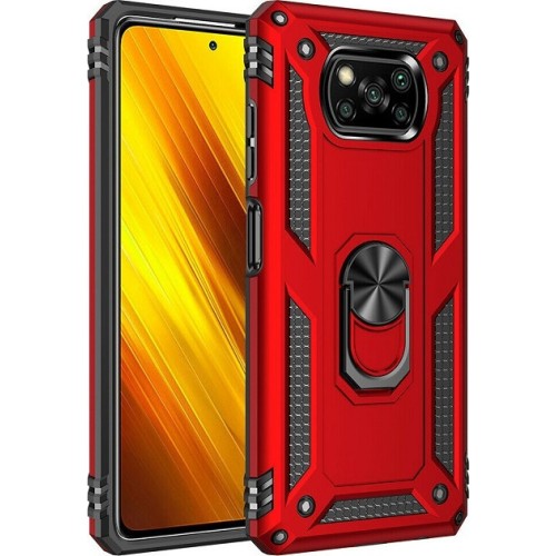 Hybrid Shockproof Armor Back Cover Πλαστικό Ανθεκτική Κόκκινο (Poco X3 NFC / X3 Pro)