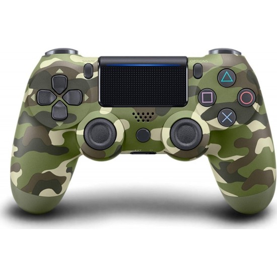 Ασύρματο Χειριστήριο Double-Motor Vibration PS4 controller camouflage ΠΡΑΣΙΝΟ
