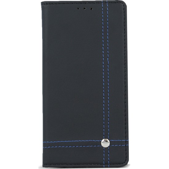 Smart Focus cover for Huawei P10 Lite black with blue thread Smart Focus cover for Huawei P10 Lite black with blue thread