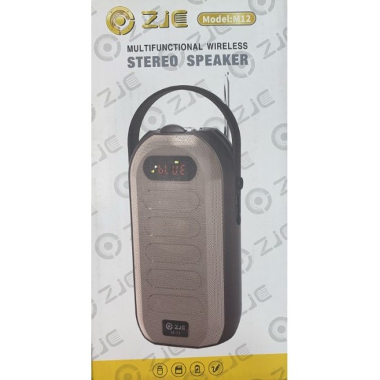 ZJC M12 DIGITAL DISPLAY SOLAR FLASHLIGHT AND WIRELESS BLUETOOTH SPEAKER