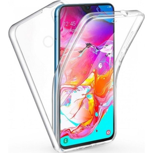 Samsung Galaxy A20s A207F 360 Degree TPU Silicone Full Body Case With Hard Back Cover Transparent (oem)