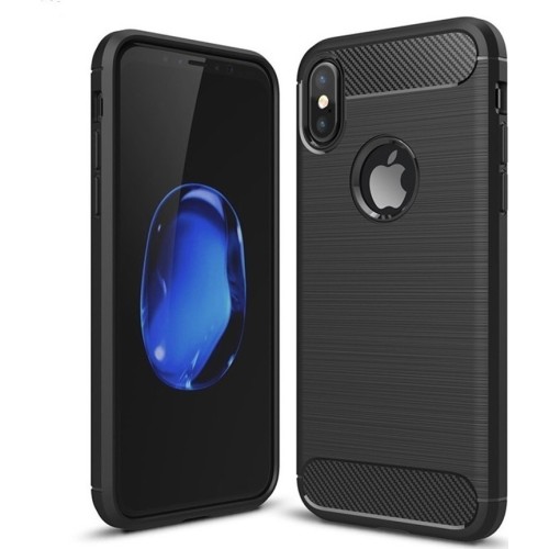 Θήκη Βrushed Carbon για Apple iphone X - XS - Μαύρο
