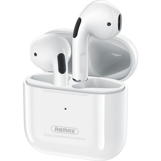 Remax TWS-10i Earbud Bluetooth Handsfree Ακουστικά με Αντοχή στον Ιδρώτα και Θήκη Φόρτισης Λευκά