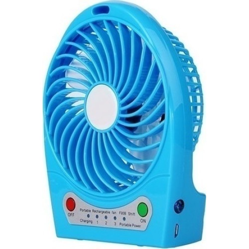 USB Fan with Rechargeable Battery with Light Blue USB Fan with Rechargeable Battery with Light Blue
