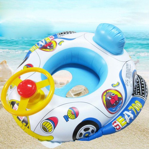  Σωσίβιο Yacht Swimming Ring Cartoon Inflatable Seat Ring Steering Wheel With Horn Infant Seat Swimming Ring 75 cm