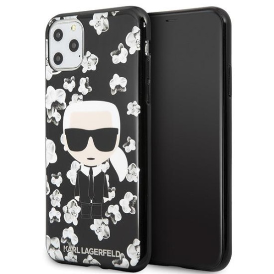 Karl Lagerfeld KLHCN65FLFBBK iPhone 11 Pro Max black / black Flower Ikonik Karl