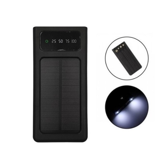 TM-S10 ΗΛΙΑΚΟ POWER BANK 10000MAH ΜΕ 2 ΘΥΡΕΣ USB-A ΜΑΥΡΟ